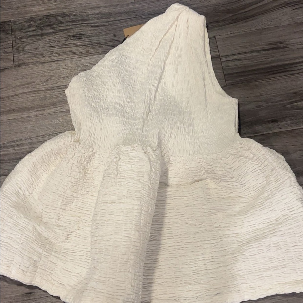 Rachel Comey Off White Smocked Cotton Top - Picture 2 of 8
